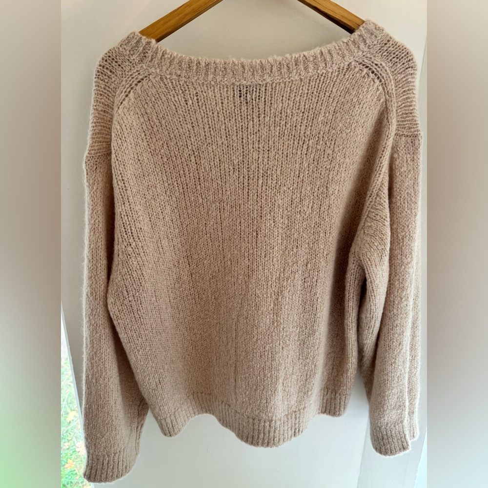Reformation Cici Oversized Crew Sweater Natural - Size S - Picture 3 of 15